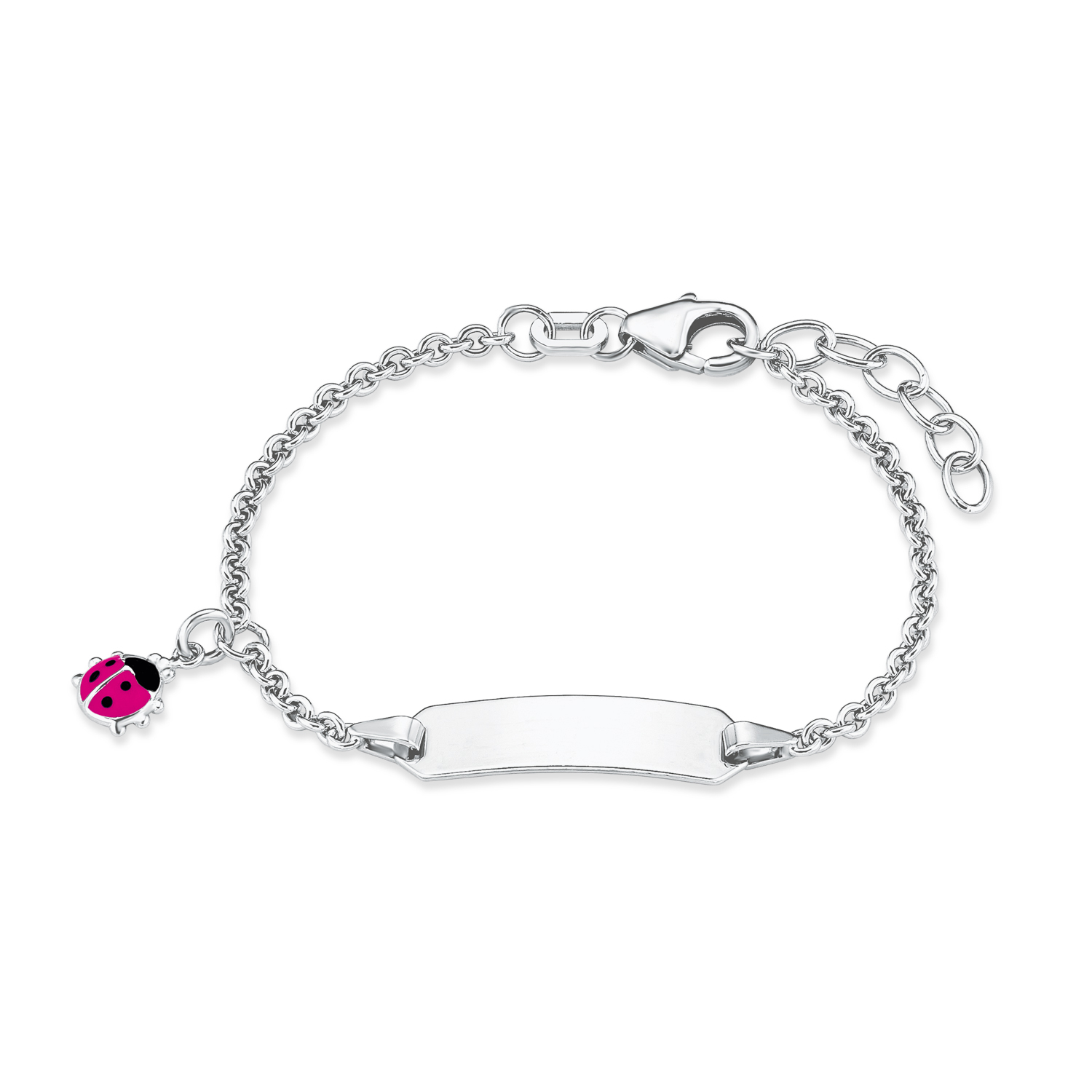 Identarmband für Mädchen, 925 Sterling Silber | Marienkäfer