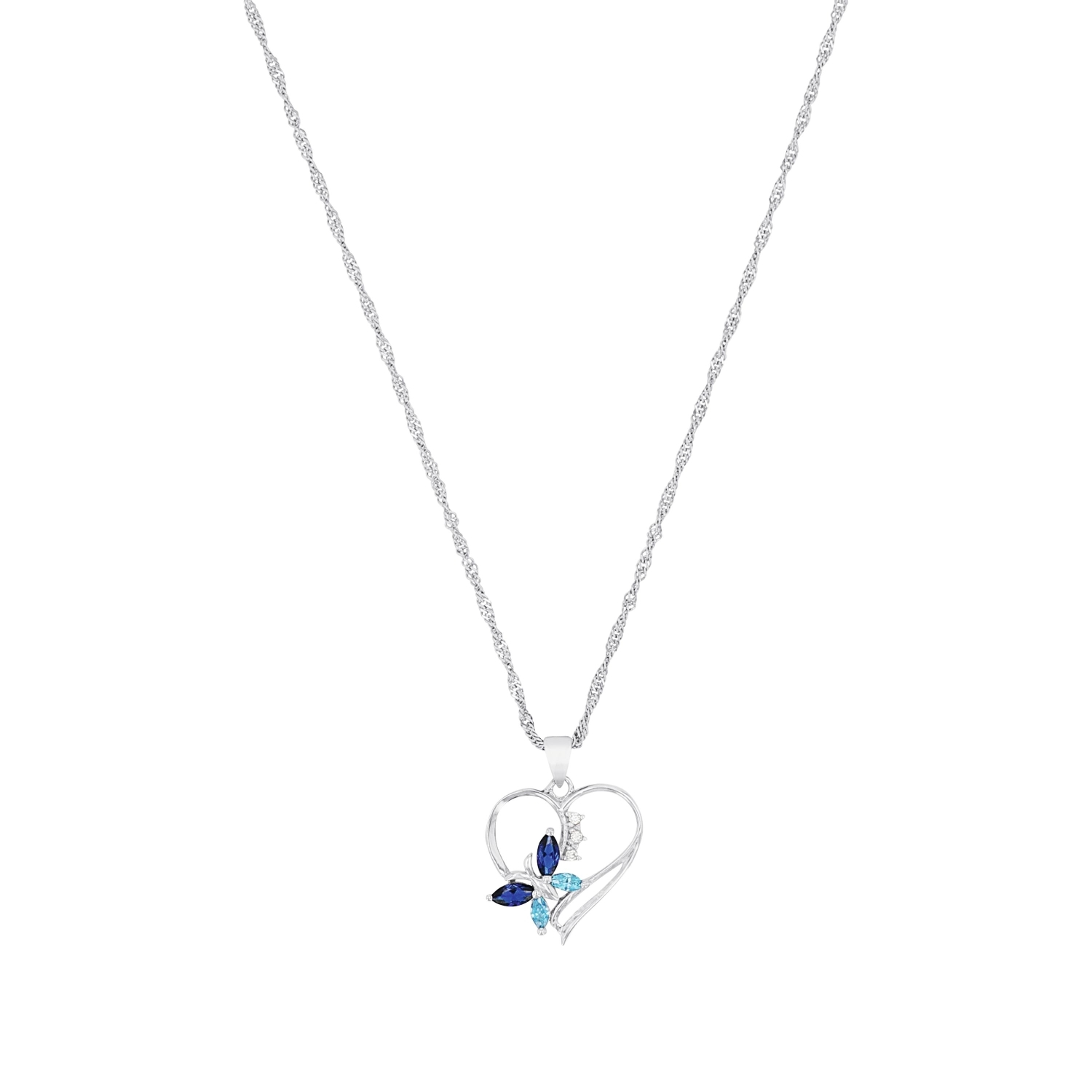 Kette mit Anhänger für Damen, 925 Sterling Silber, Zirkonia synth. | Herz