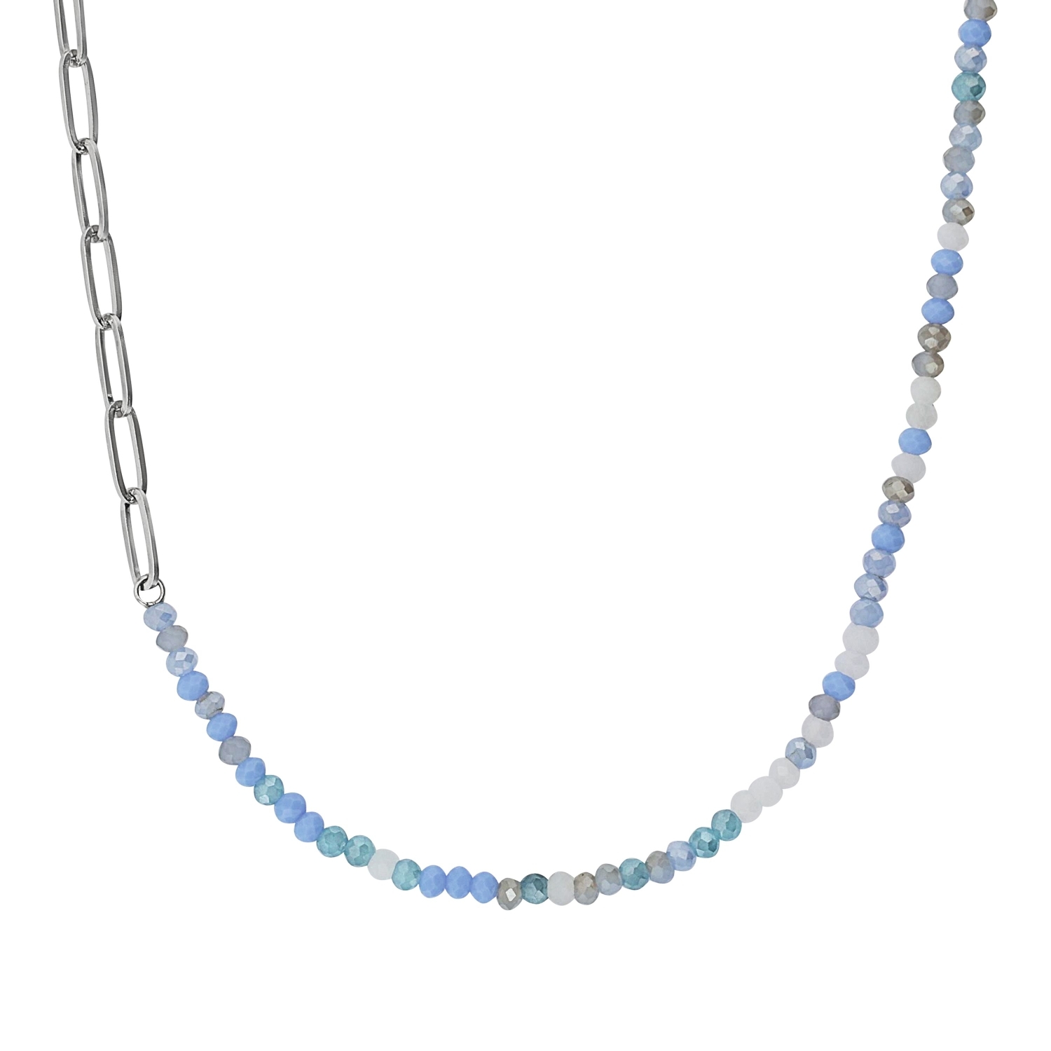 Halskette für Damen, Edelstahl, Glasperle