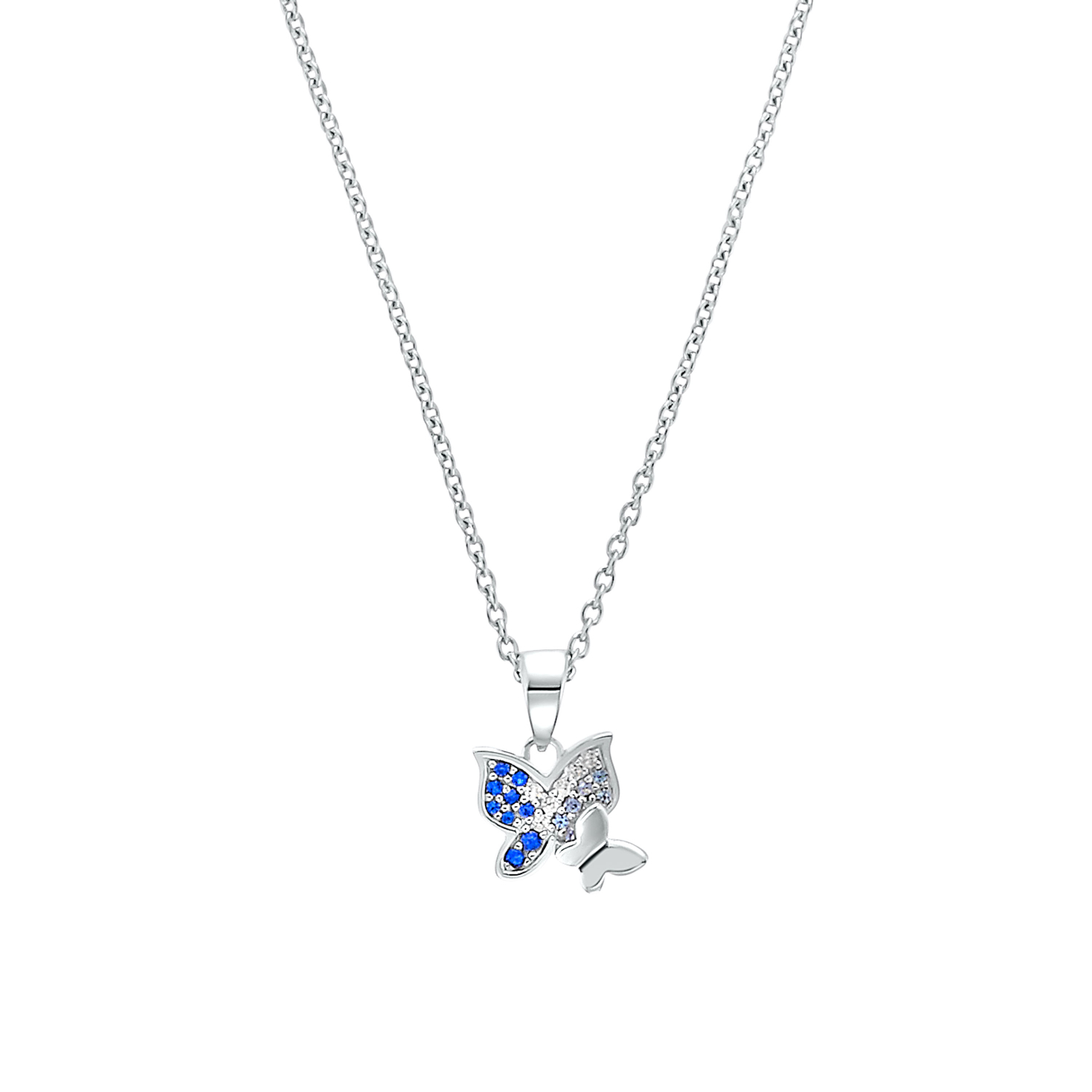 Kette mit Anhänger für Mädchen, 925 Sterling Silber, Zirkonia synth. | Schmetterling