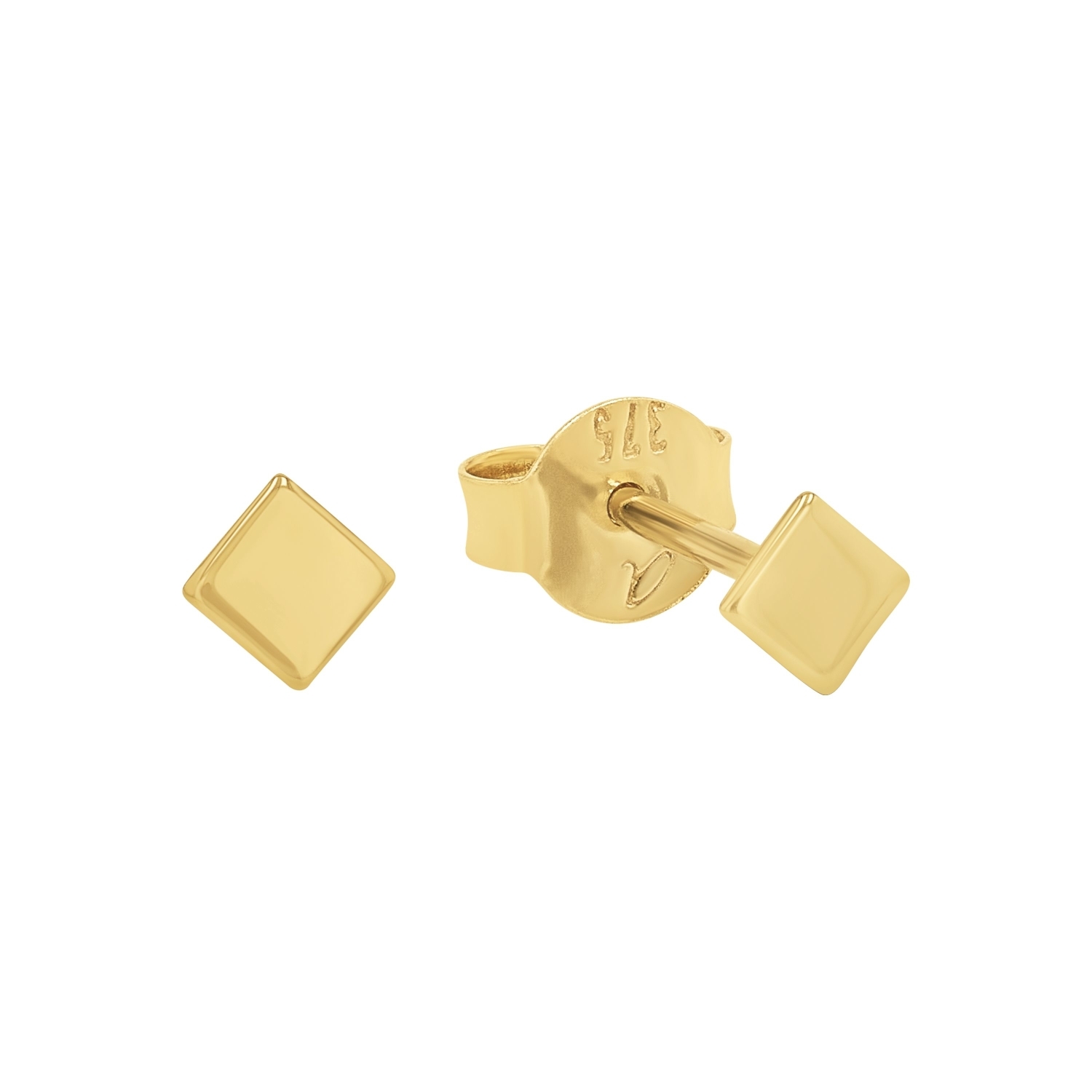 Ohrstecker für Damen und Herren, Unisex, Gold 375