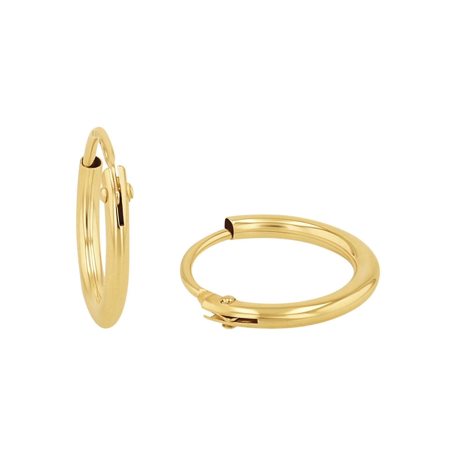 Creolen für Damen und Herren, Unisex, Gold 375