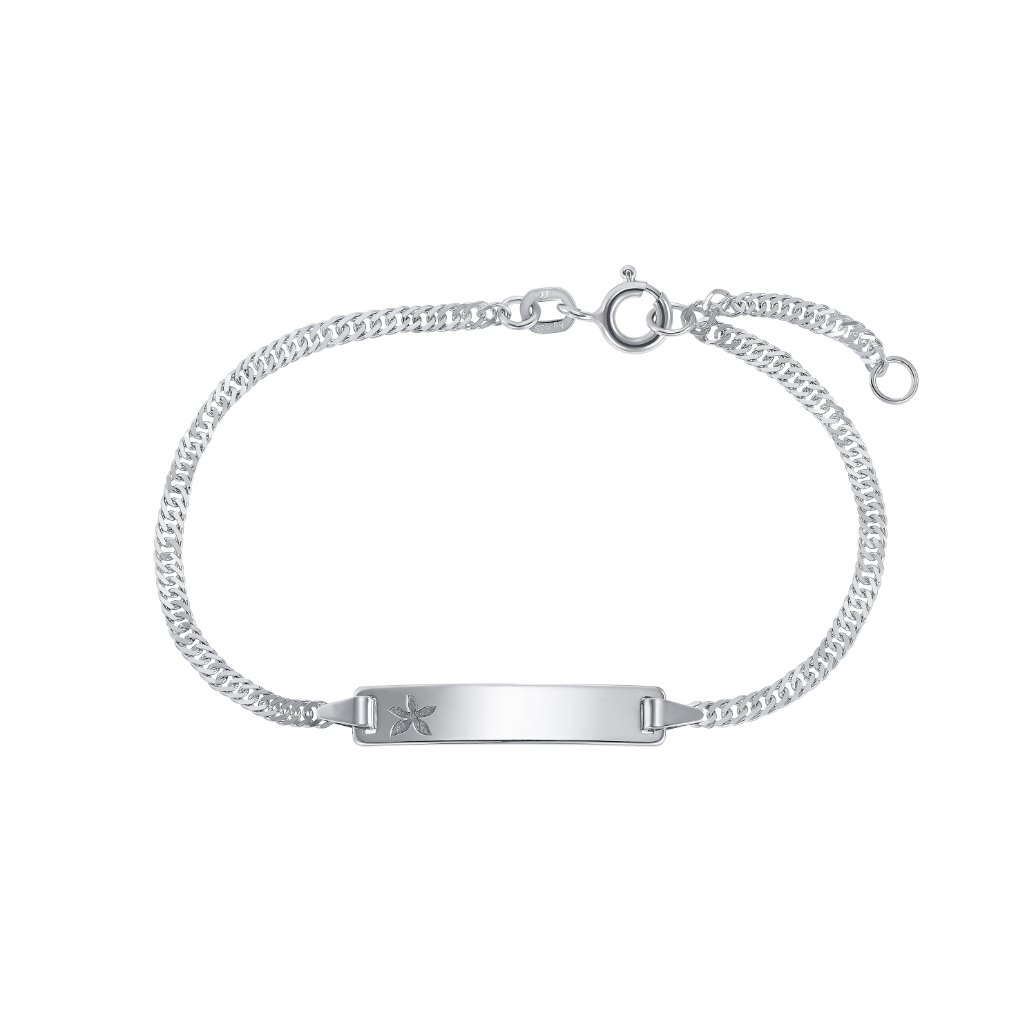 Identarmband für Mädchen, 925 Sterling Silber | Blume