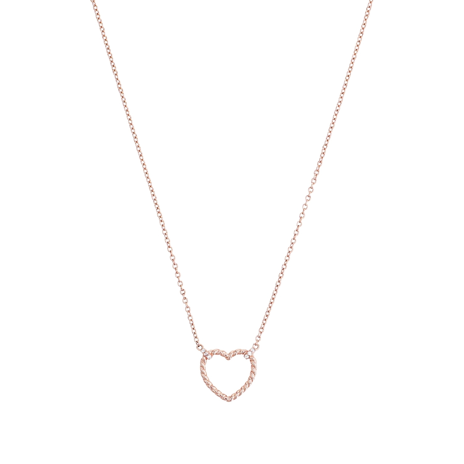 Kette mit Anhänger für Damen, 925 Sterling Silber, Zirkonia synth. | Herz