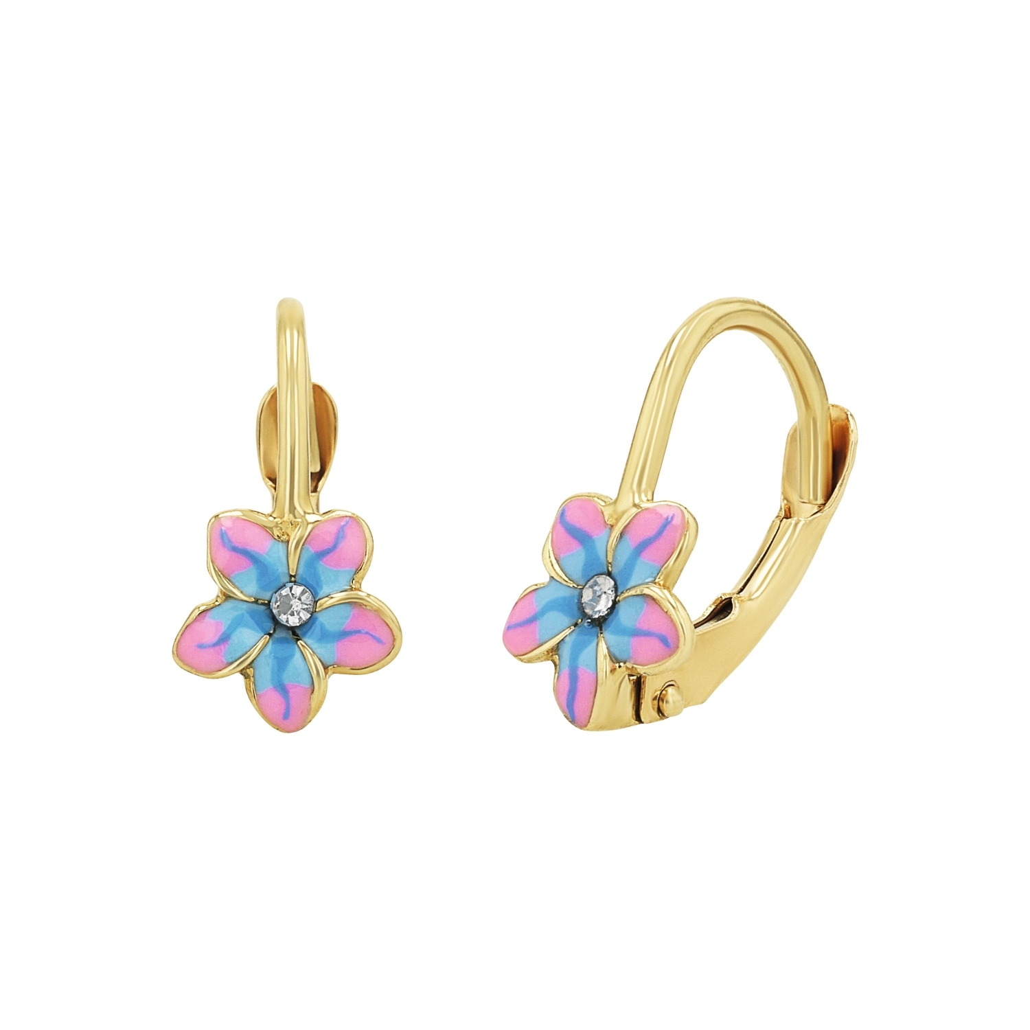 Ohrhänger für Mädchen, Gold 375, Zirkonia synth. | Blume